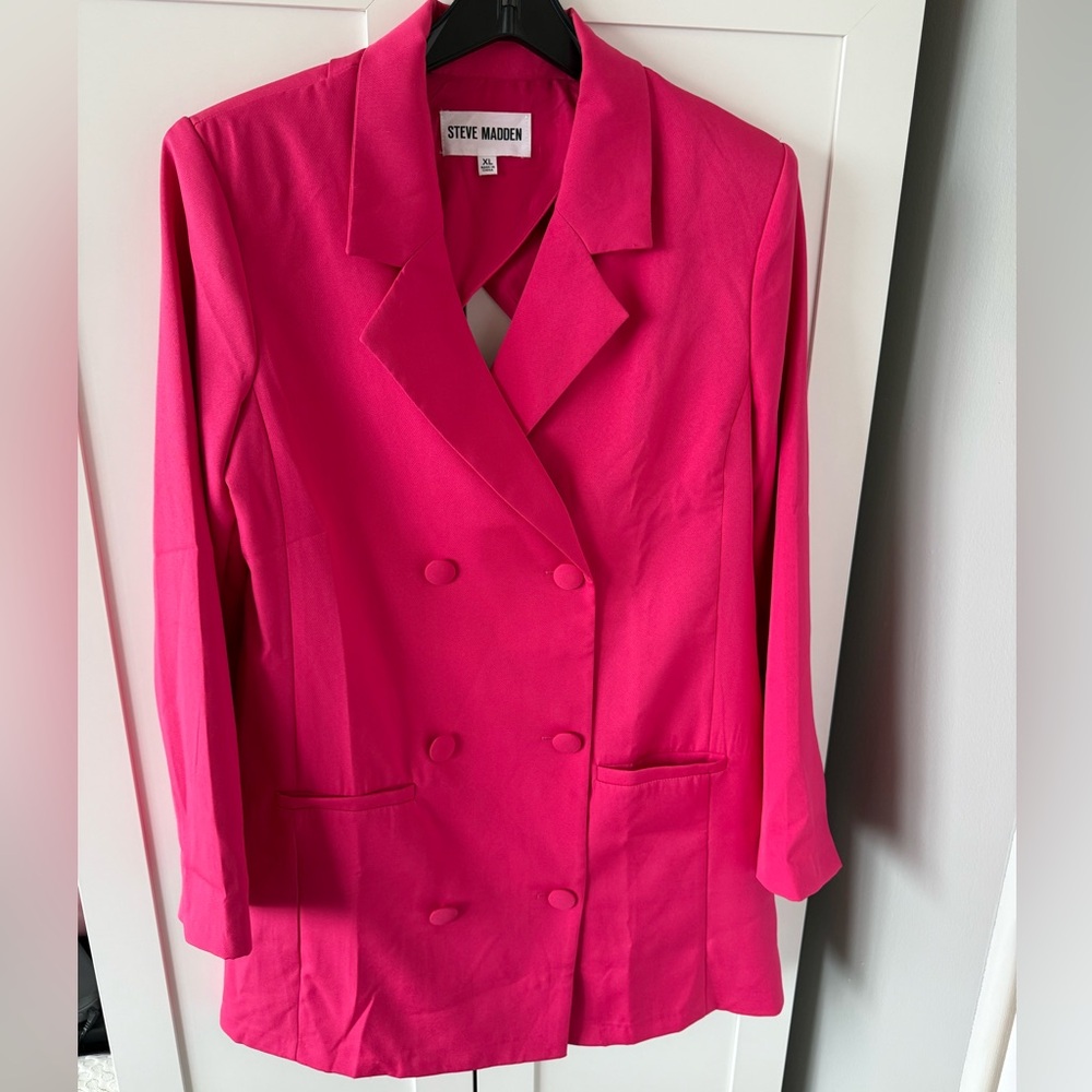 Steve Madden Women's Pink Blazer (long enough to be a dress too!)